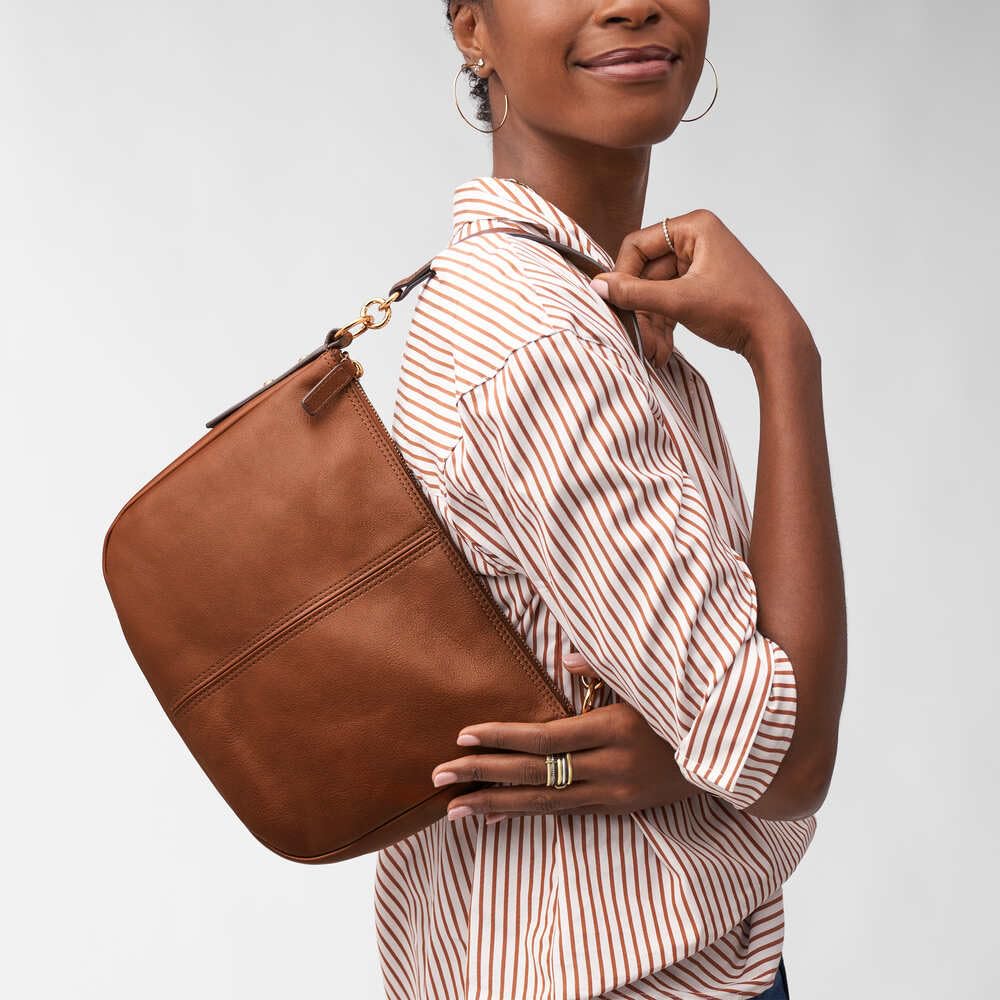 Fossil Jolie Bolso cruzado de piel o ante marrón para mujer