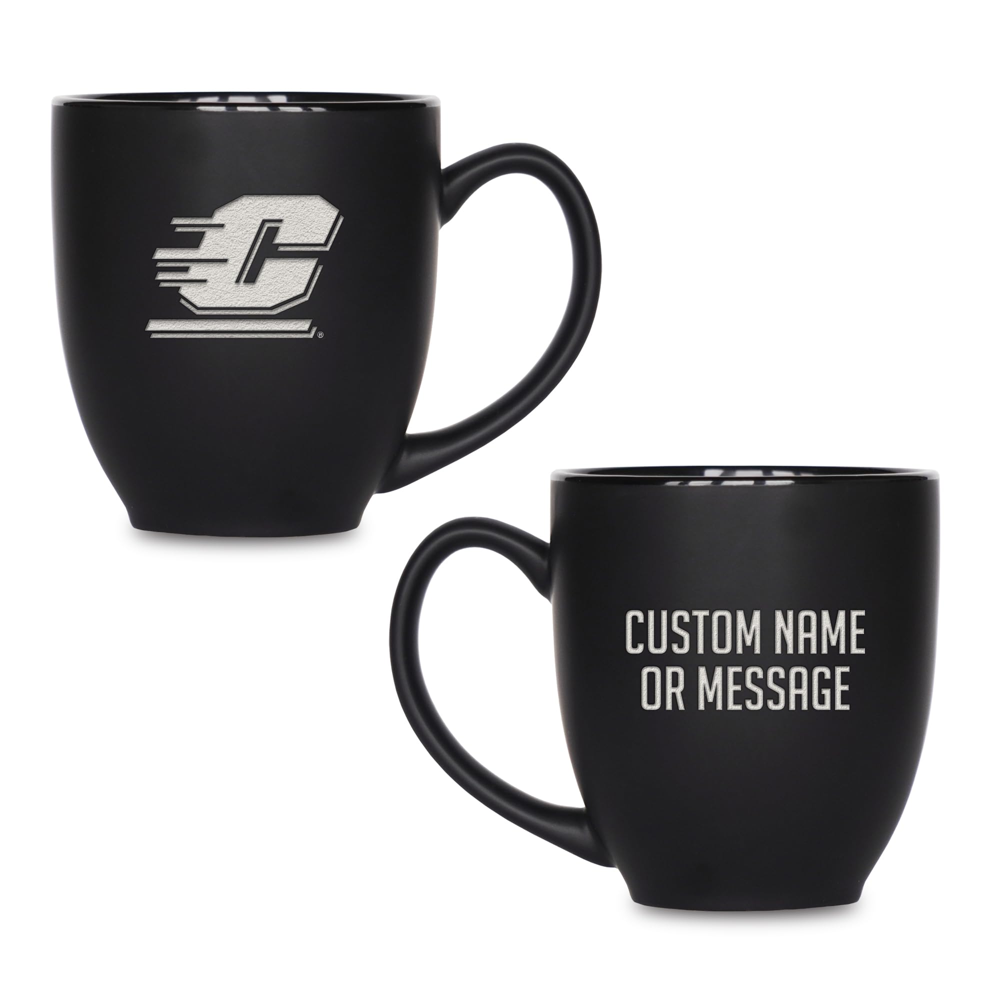 Rico Industries NCAA Primary 15-Oz Personalized Matte Black Bistro Mug - for Hot or Cold Drinks