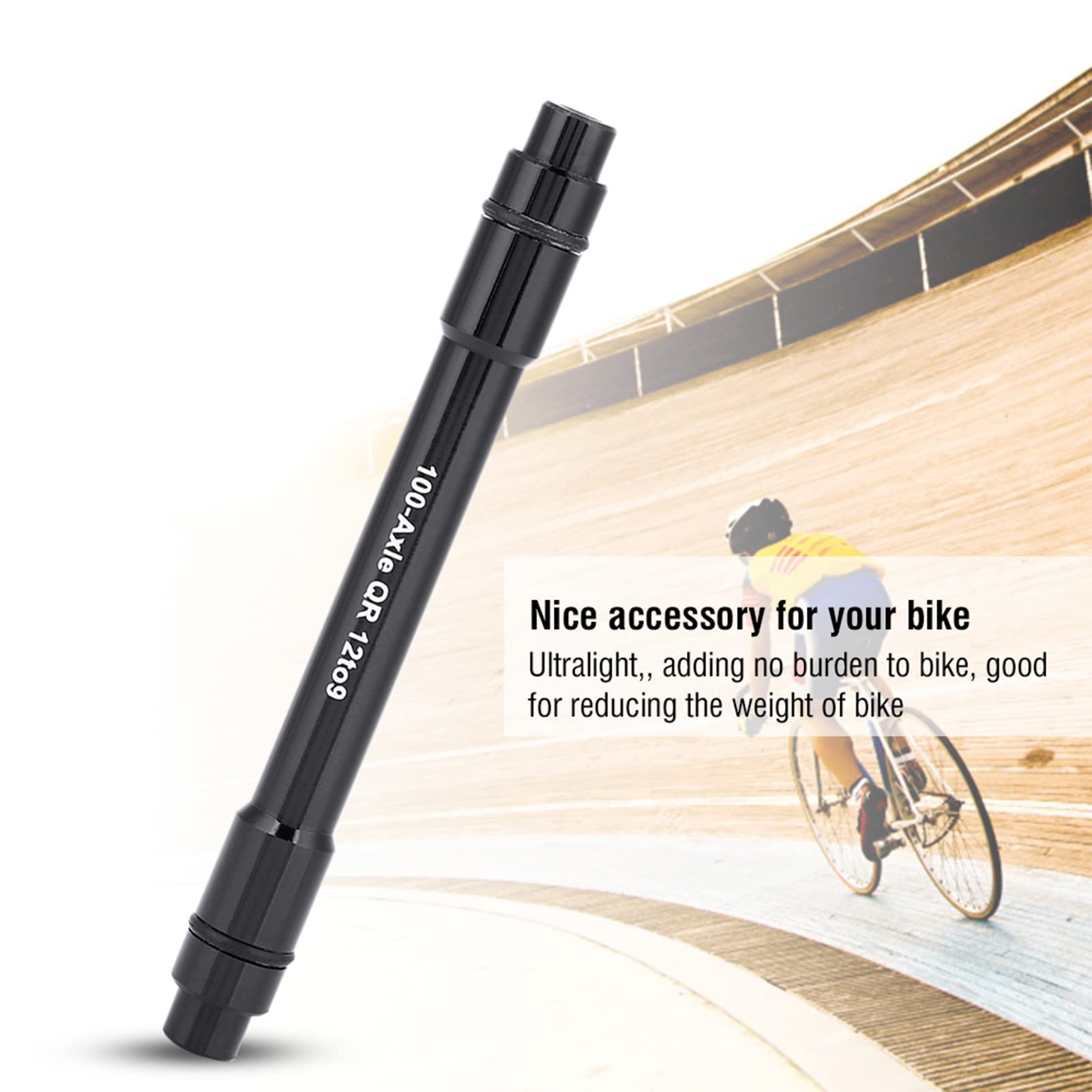 Adapter Piasty Przez Oś, 2-kolorowy Adapter Piasty Roweru Rowerowego, Lekki Stop Aluminium 12 Mm Do 9 Mm Szybkozłączka Adapter Szpikulca Konwerter Do Roweru Górskiego(Czarny)
