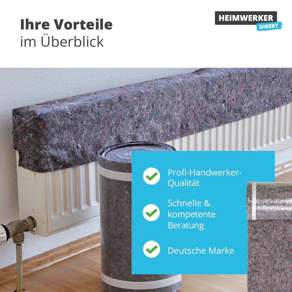 Alfa Treppenvlies 330 mm x 25 m – Selbstklebendes Abdeckvlies 230 g/m²