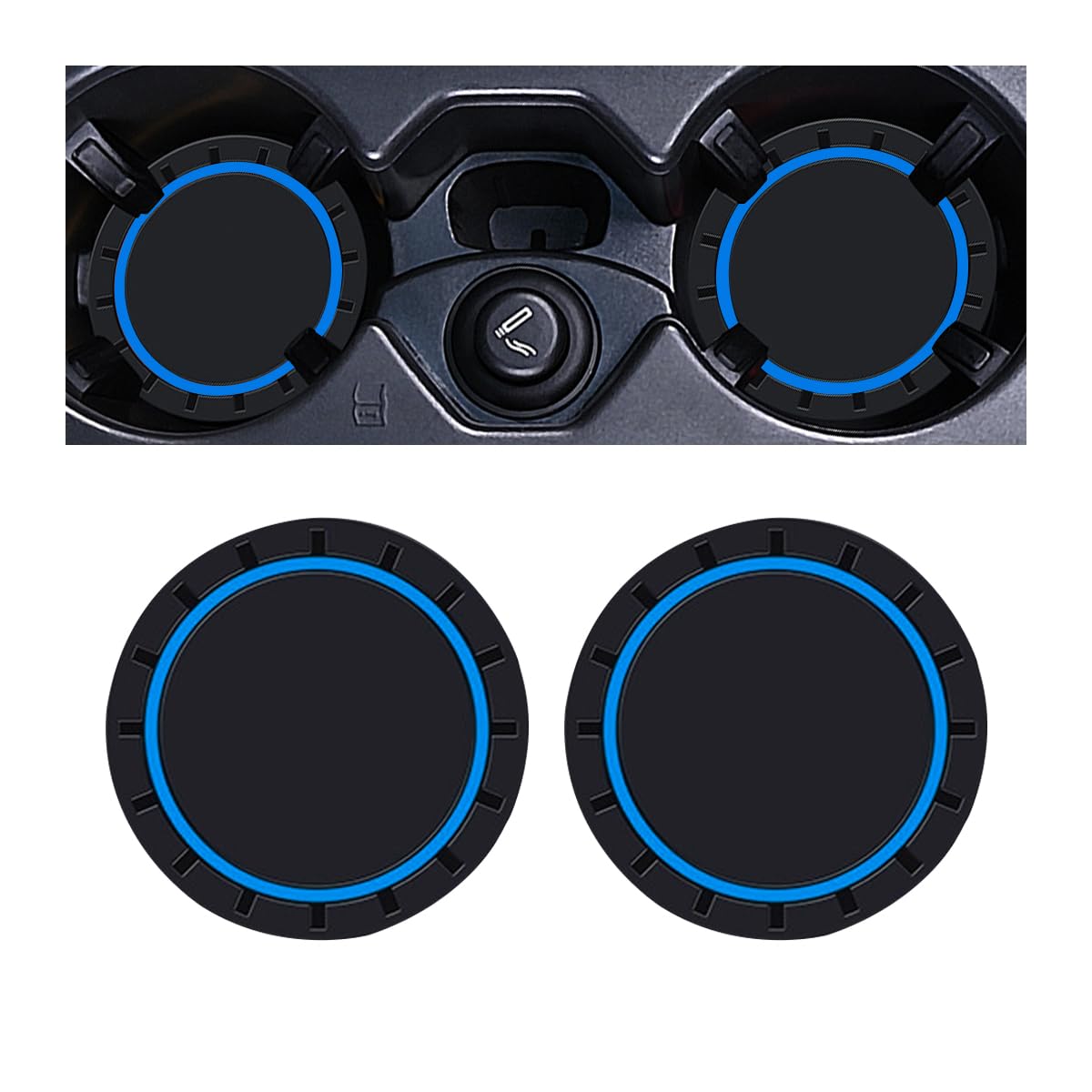 2 Sottobicchieri Auto In Silicone Antiscivolo - Universali, Impermeabili, Per Bottiglie E Bevande - Foto 7