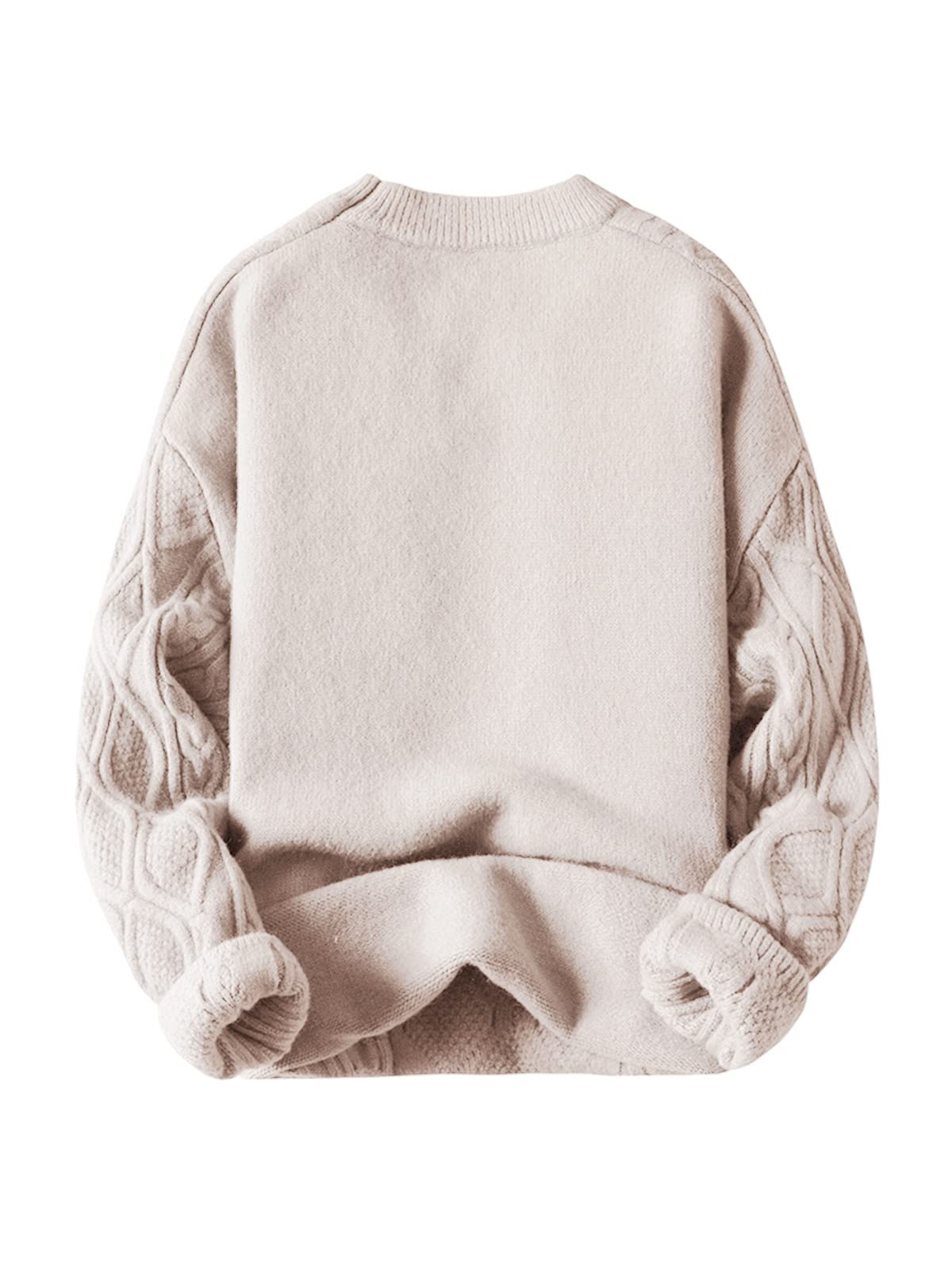 Aelfric Eden Herren Basic Pullover Damen Oversized Strickpullover Rundhals Unisex Einfarbig Pulli Gestrickt Lose Winterpullover Casual Sweater