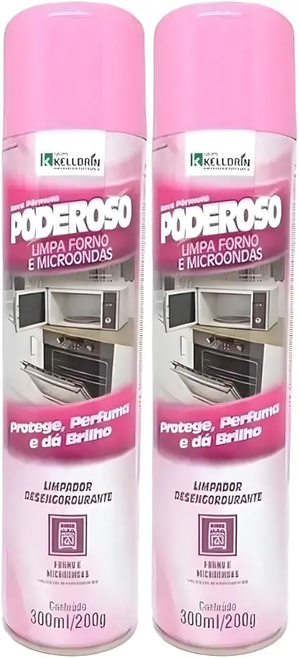 Poderoso Limpa Forno Microondas Espetos Grills 300ml 2un