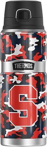 SYRACUSE UNIVERSITY OFFICIAL Camo THERMOS - Botella de bebida de acero inoxidable con aislamiento al vacío y doble pared, 24 onzas