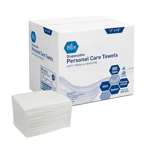 Medpride - Toallitas secas desechables  800 unidades, 11 x 12 pulgadas de pliegue trimestre, suaves y absorbentes, ideales para toallitas de bebé,