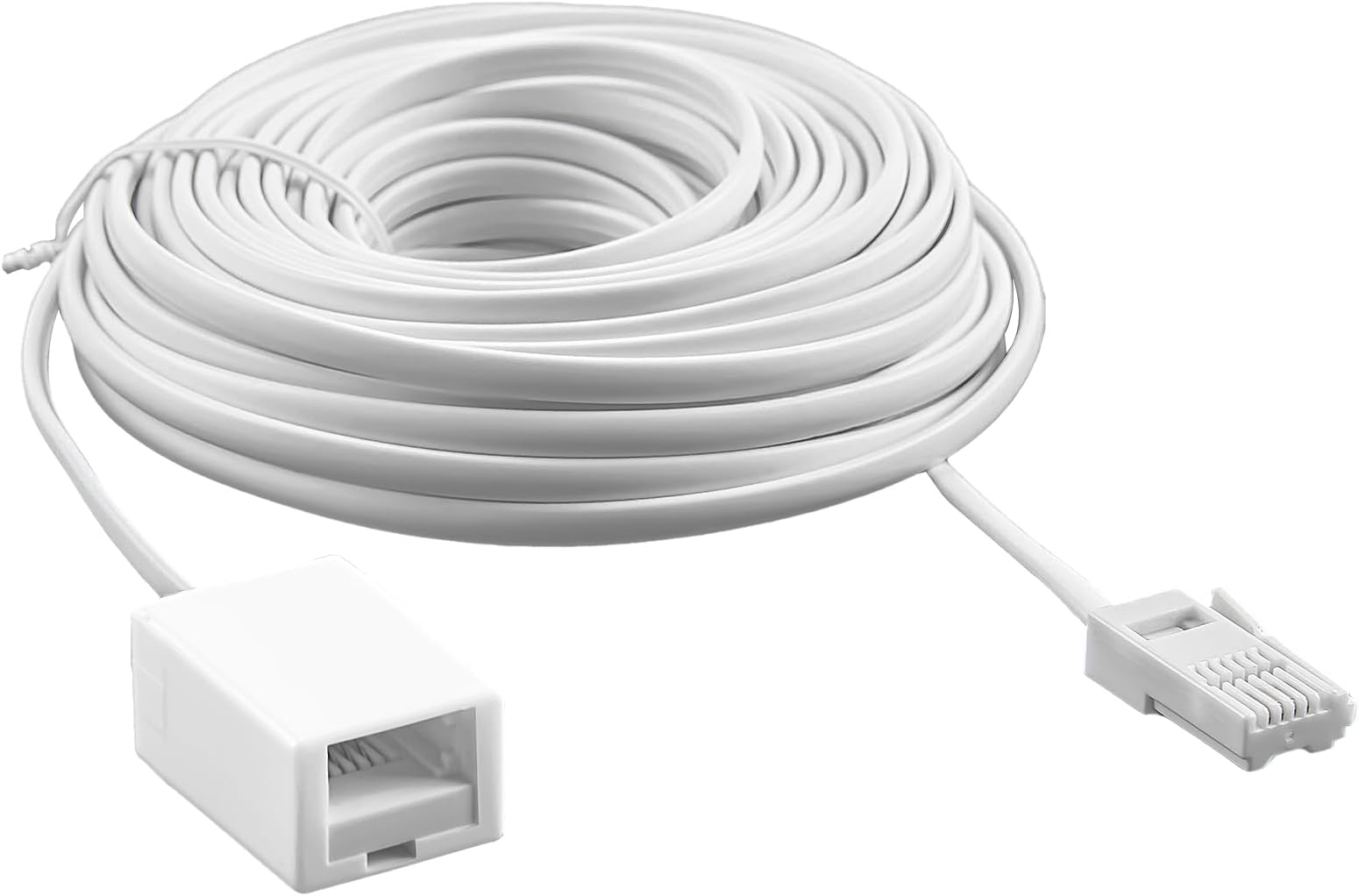 Witeup Telephone Extension Cable 10m - White Phone Line Cable Male to Female