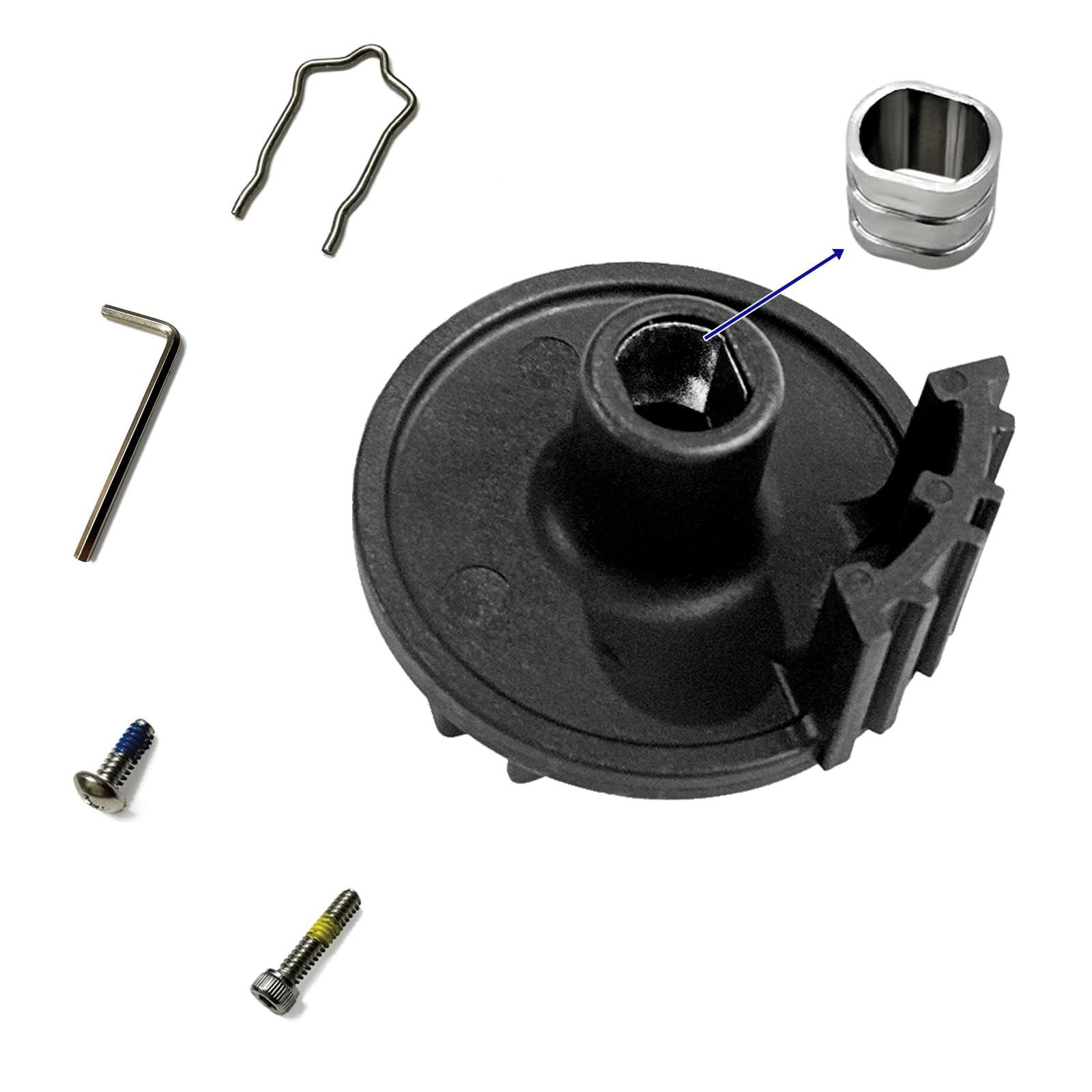 Adaptador de repuesto para 109113 y 116653, piezas de mango de válvula de ducha con kit de tornillos para grifo (versión de inserción de metal)
