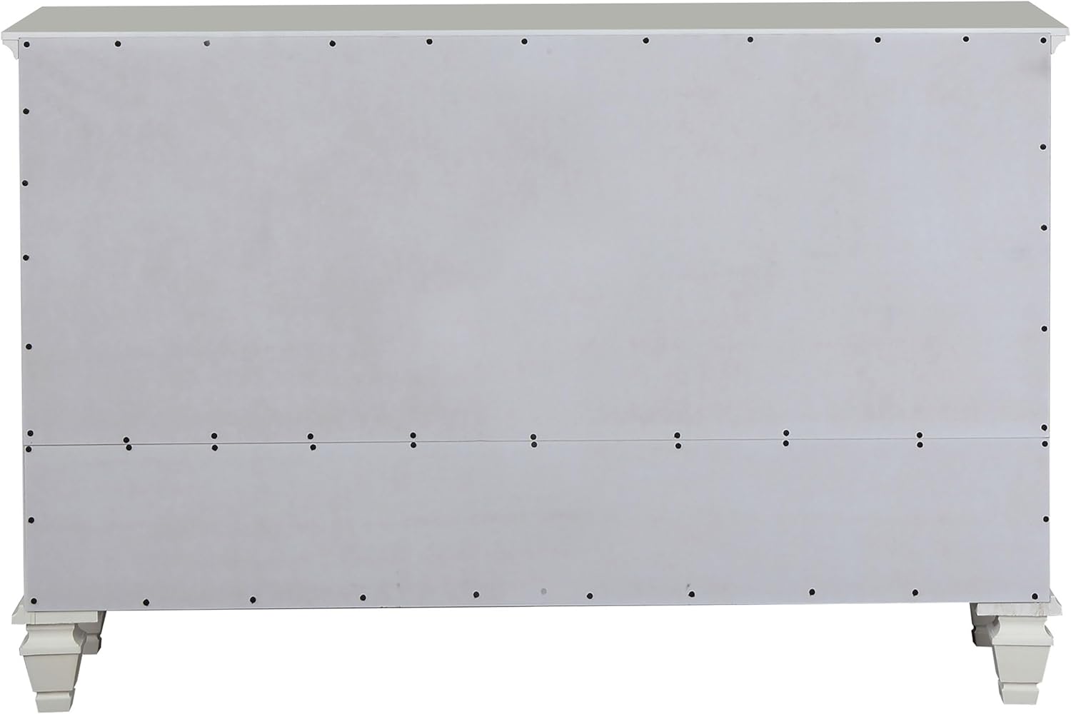 Coaster Home Furnishings - Sandy Beach - Wood - 11-Drawer Dresser with Glass Doors, Felt-Lined Top, Brushed Nickel Hardware, Coastal Style - Bedroom - Cream White - 201303