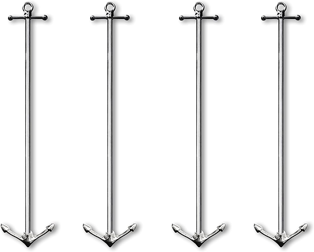 YuanKanJu K-Musculo 4 Pc Short Anchor Original Hip-Stirrer Metal Swizzle Cocktail Stirrer Gift Set w/Box
