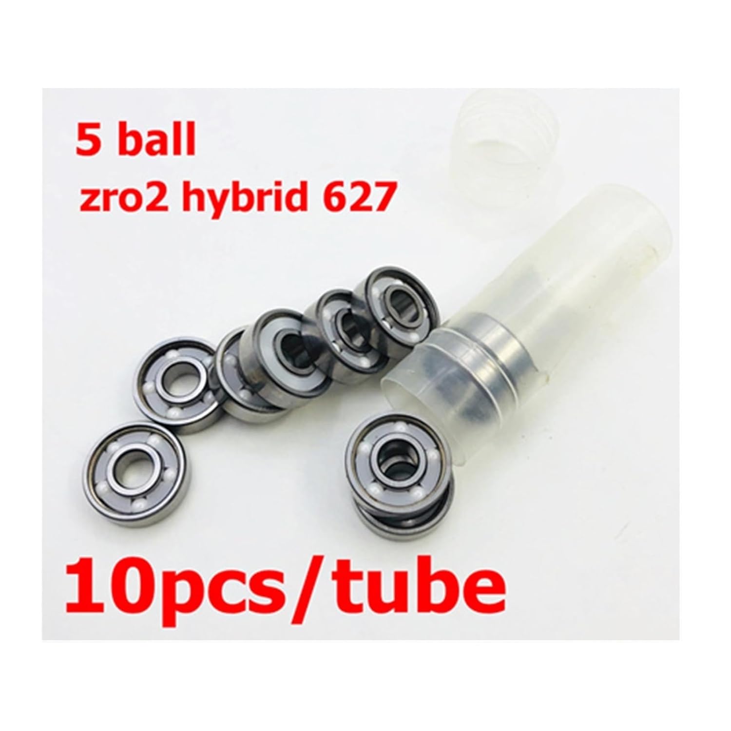 627RS Zro2 5 Balls Bearings 7x7x22mm Upgrade Ceramic Quad Skates Ball Bearing for Artistic Roller Quad Hockey Skate 627(10 Pcs 5 Balls Zro2)