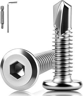 80 Stück Selbstschneidende Schrauben M5.5x19 mm Blechschrauben | Bohrschrauben 410 Edelstahl, Blechschrauben Selbstschneidend, Selbstschneidende Schrauben Edelstahl, Mit Innensechskantbohrer