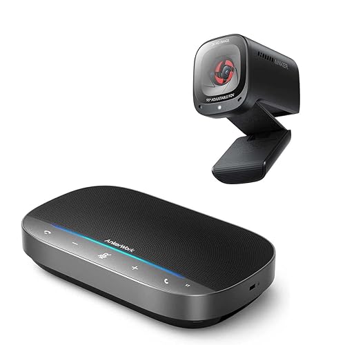 Anker PowerConf C200 2K Mac Webcam & AnkerWork SR500 Conference Speaker and Microphone with Deep Learning, Computer Camera, Connect 5 Speakerphones in Daisy Chain, AI Noise Cancellation