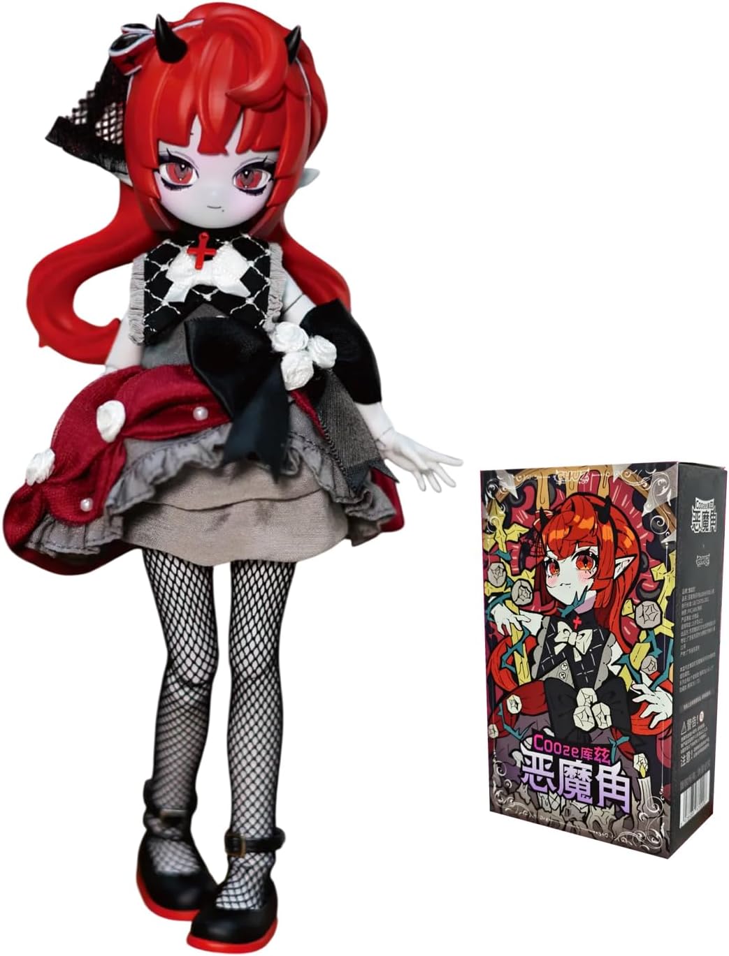 Blind Doll Devil Horn Series BJD Movable Joint Doll Blind Box 1/8 Scale 7.5 inches (19 cm), Cute Devil Girl Doll Collection, 6 Types + 1 Secret Type, Changeable Clothes (Random 1)