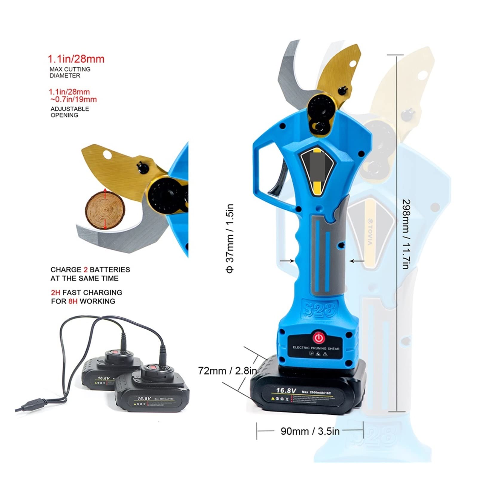 Sekatory Elektryczne Bezszczotkowy sekator elektryczny, nożyce ogrodowe do drzew owocowych, gałęzie Bonsai, akumulator przycinania(Shears(No battery))