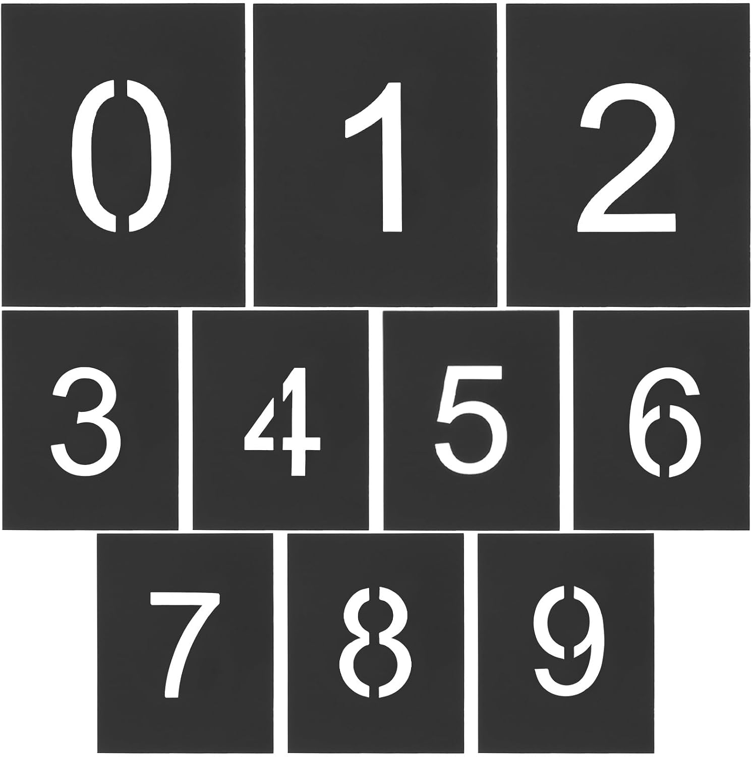 Alipis Reusable PVC Number Stencils 0-9 5cm Digital Painting Templates for Crafting and Wall Art, Household Spray Paint Stencils for DIY Number Boards and Signage