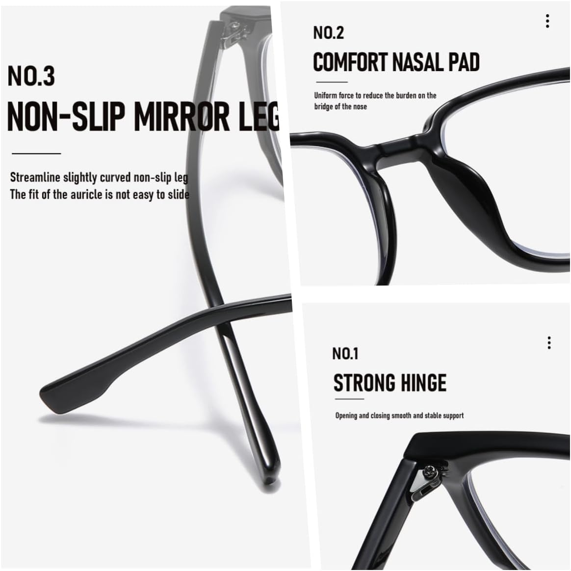 3 Pack Distance Nearsighted Glasses, Anti Blue Light Near Sighted Vision Driving Farsighted Myopia Eyeglasses - Image 3