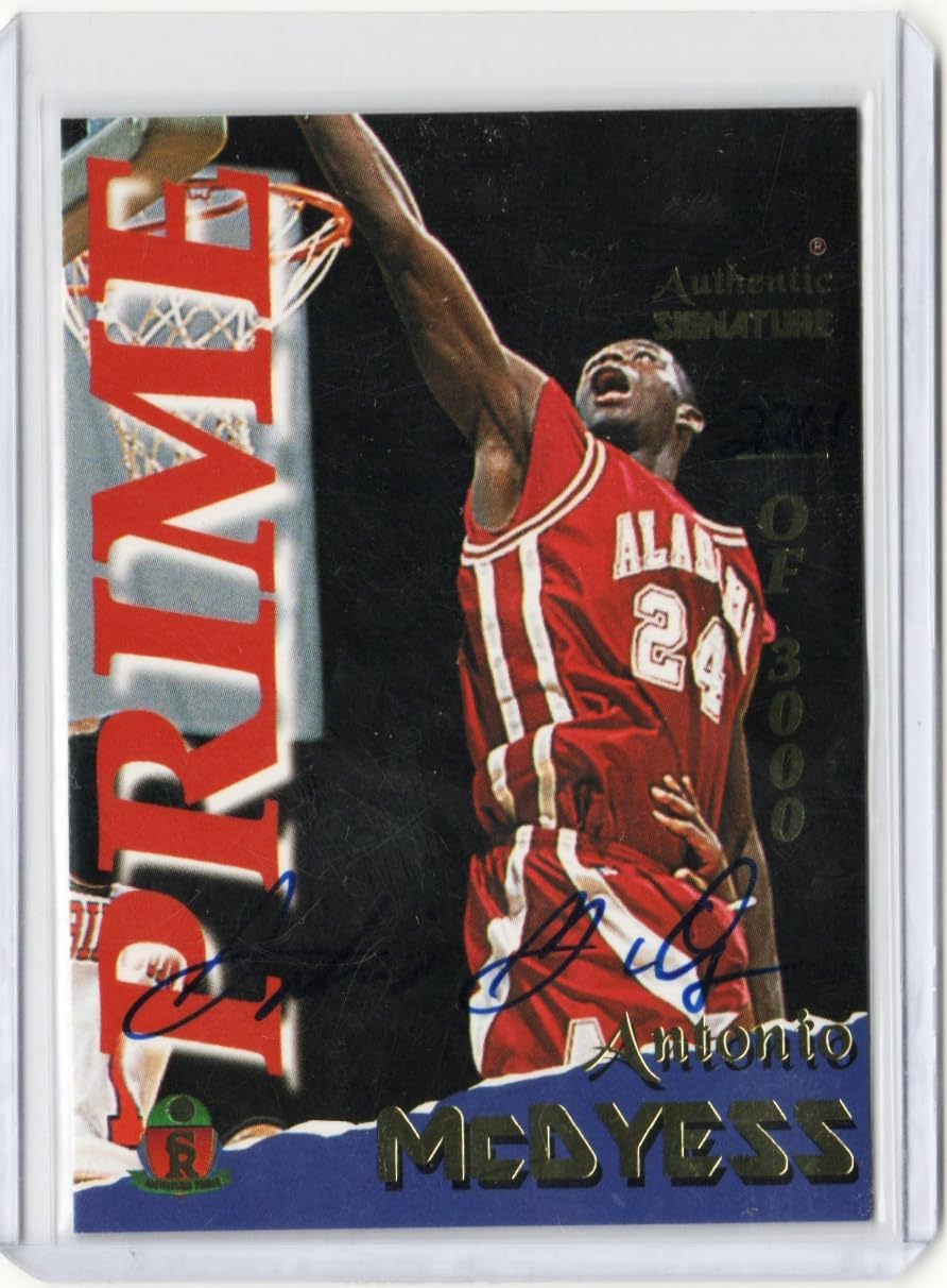 Antonio McDyess Autographed On Card Authentic Signatures Rookie Card Prime Collectible Football Card - 1995 Signature Rookies Football Card #23 (Alabama)