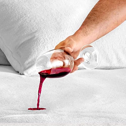 Miniatura 8 de London Fog Protector de colchón de 1 pieza de algodón blanco hipoalergénico de alta calidad, básico, 80% algodón20% poliéster, para hombres y