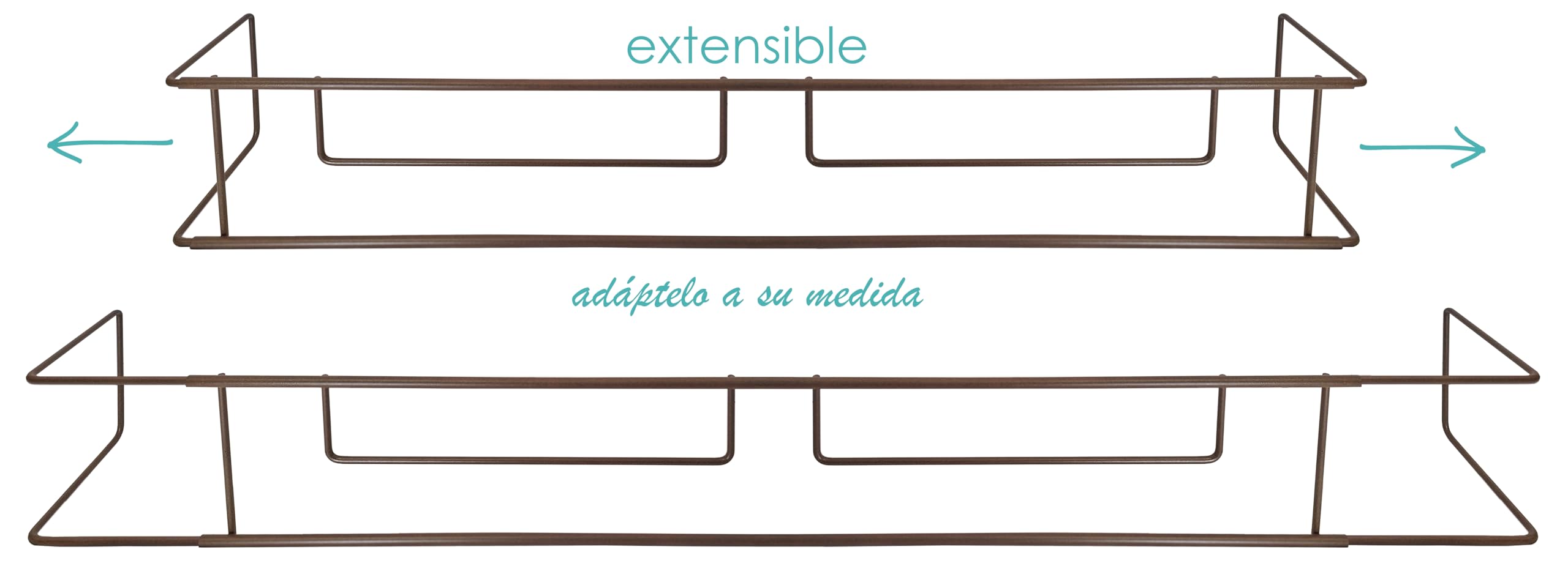 Balconcillo para Macetas, Portamacetas Ventana, Protector de macetas Ventana, Extensible 101-141 cm, Acero Lacado, Marrón Forja | Incluye Tornillería