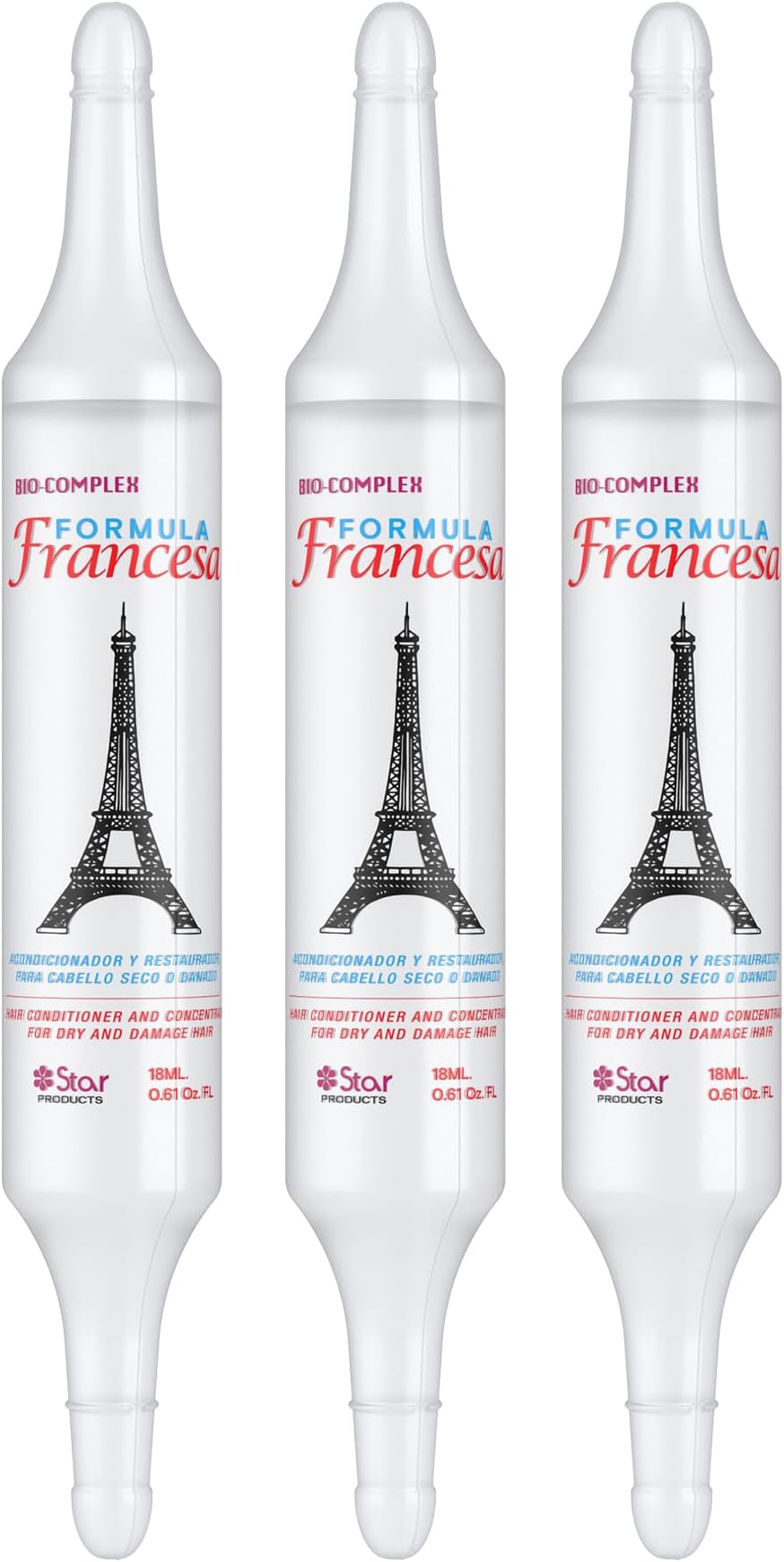 Bio Complex French 3Pack – 0.61 oz Each, Intensive Hair Repair Treatment for Nourishing, Strengthening & Revitalizing Damaged Hair
