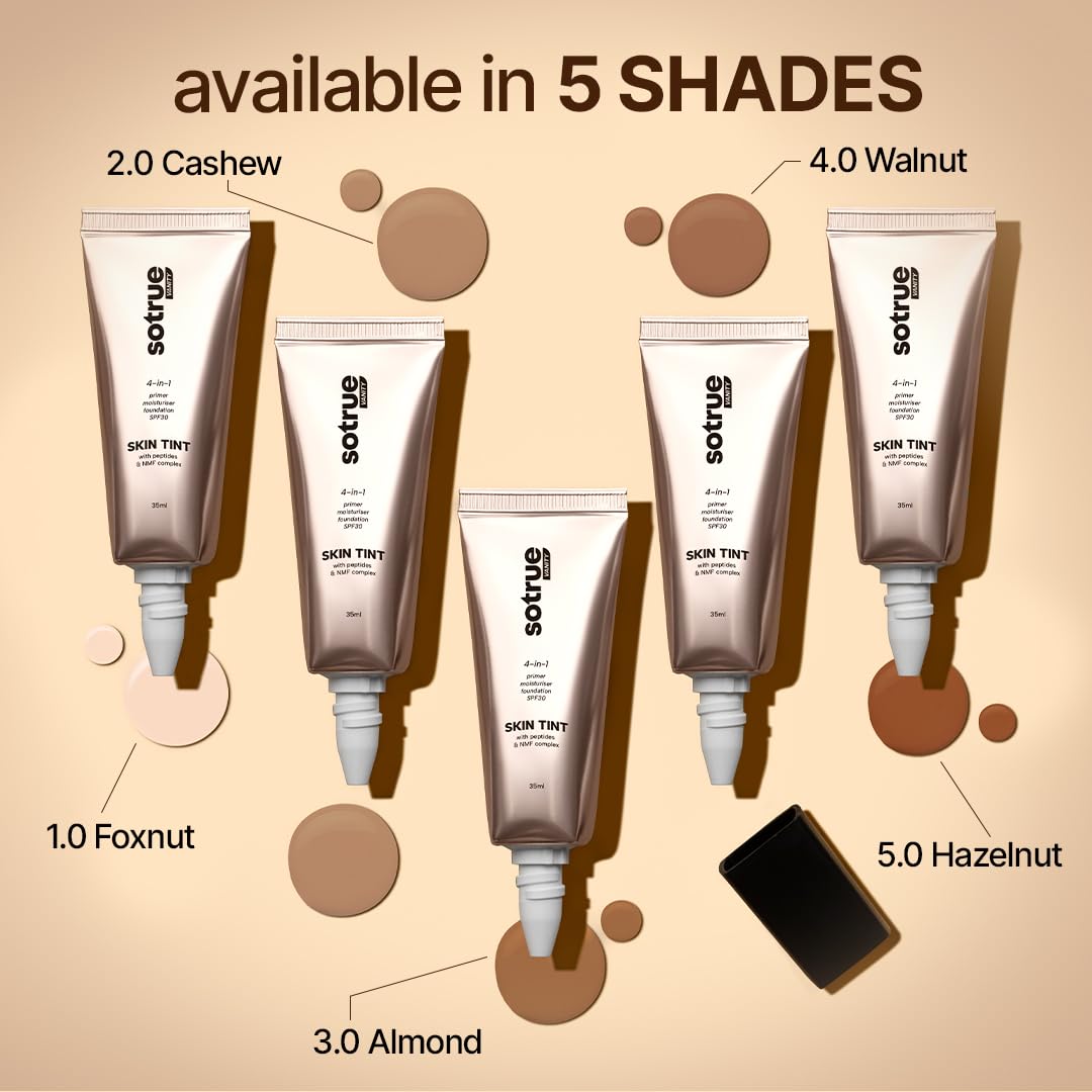 Sotrue 4-in-1 Skin Tint with SPF 30, Light Coverage, Dewy Finish, Hydrating & Priming Formula with Collagen Peptide, NMF Complex & Vitamin E – Almond - Image 9 thumbnail
