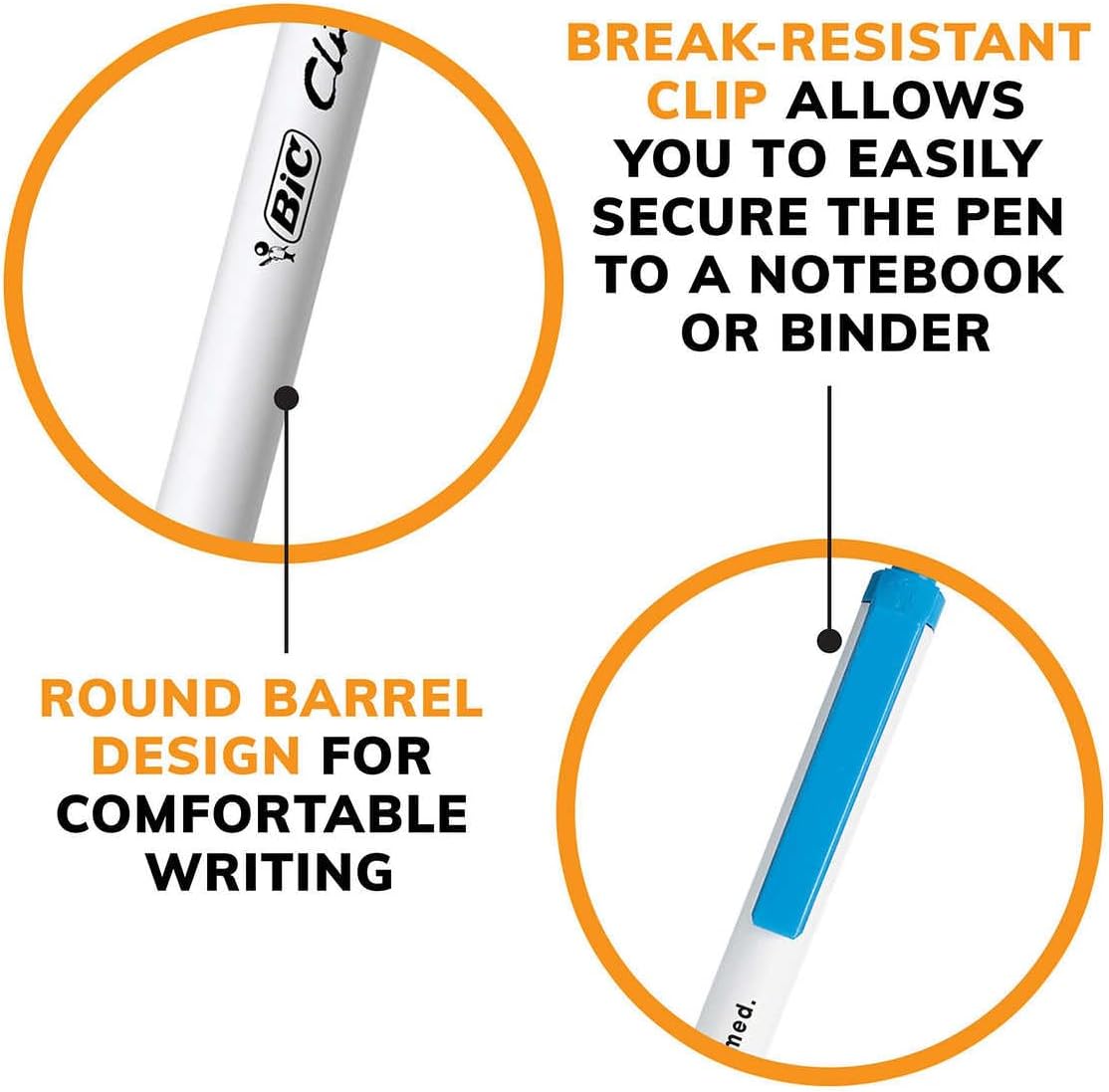 BIC Clic Stic Retractable Ballpoint Pen, Medium Point 1.0mm - 50 Count (Blue)