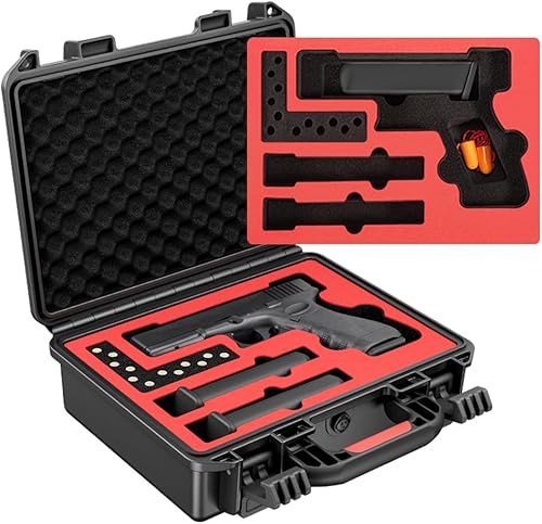 Kinghardcase Funda rígida táctica para pistola Glock, agua y golpes, carcasa rígida con espuma aprobada por la TSA para GLOCK