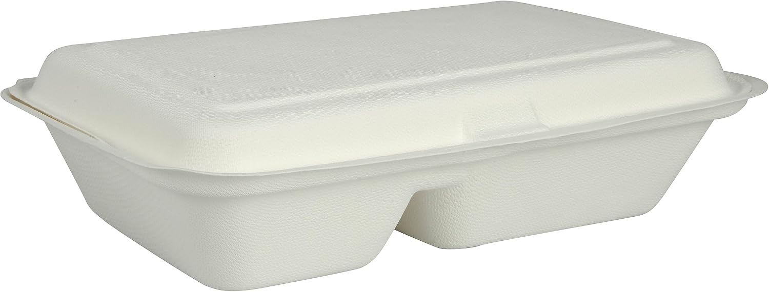 Amazon.com: Abena Compostable PFAS-Free Bagasse Clam Shell to-Go ...