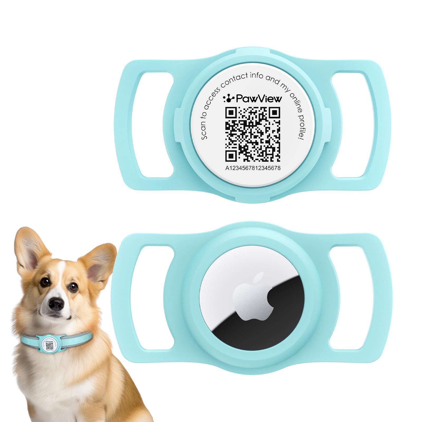 PawView AirTag Dog Collar Holder & Free App. Cat Tracker
