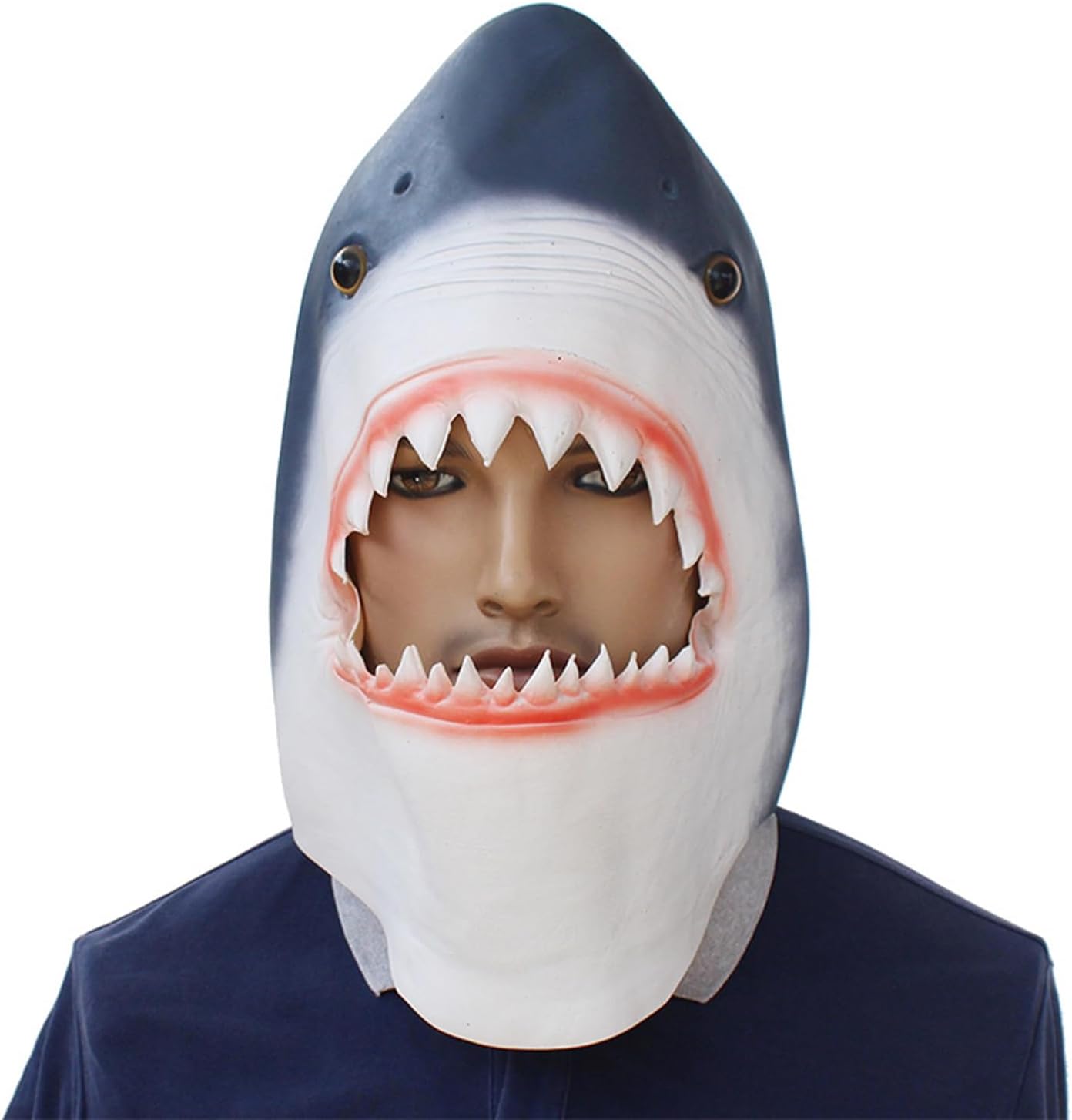 Latex Shark Mask Halloween Novelty Fish Head Cover Festival Party Costume Performer Prop Animal Head Mask (Shark Head)