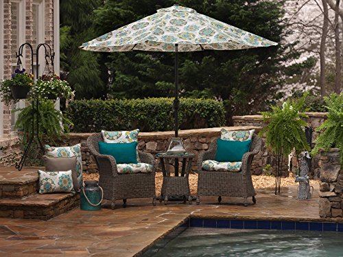 Pillow Perfect Outdoor/Indoor Allodala Oasis Lumbar Pillows, 11.5" X 18.5", Blue, 2 Pack #TOP4