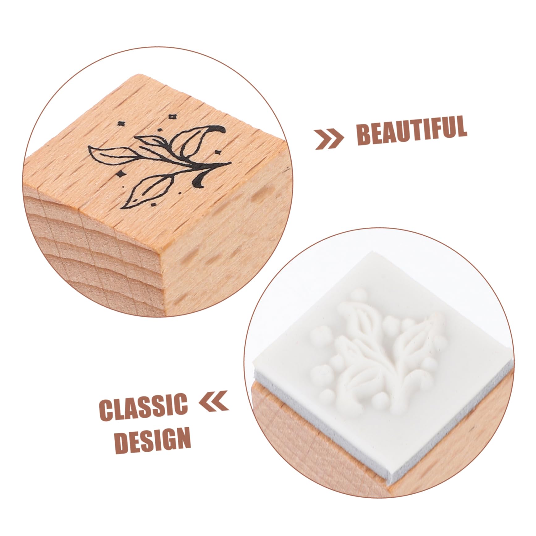 SHINEOFI 4 Set Timbri per in Legno Collezione di Fiori E Piante Serie di Timbri retrò Set di 16 Pezzi Etichette per Adesivi per Diario Tamponi per Timbri Inchiostro Timbri 16 Pezzi * 4