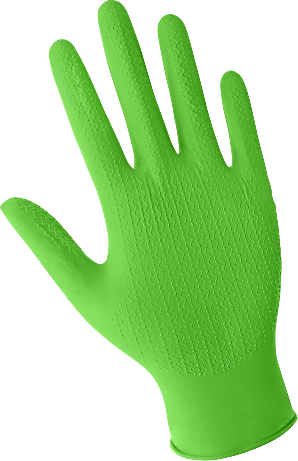 Global Glove Panther-Guard Industrial Grade Disposable Gloves: Nitrile, Powder-Free, Eco-Friendly, and Compostable, High-Visibility Green, 100 Ambidextrous Gloves, XL