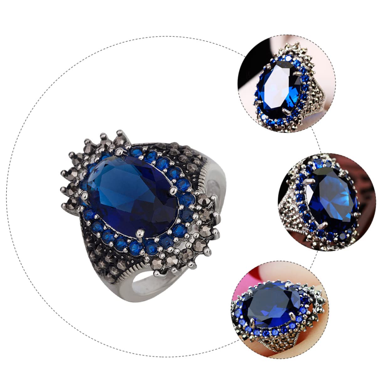 GAROZATION Fine Craftsmanship Vintage Thai Silver Ring Comfortable Women's Finger Ring Ring Jewelry Fashion Design Stylish