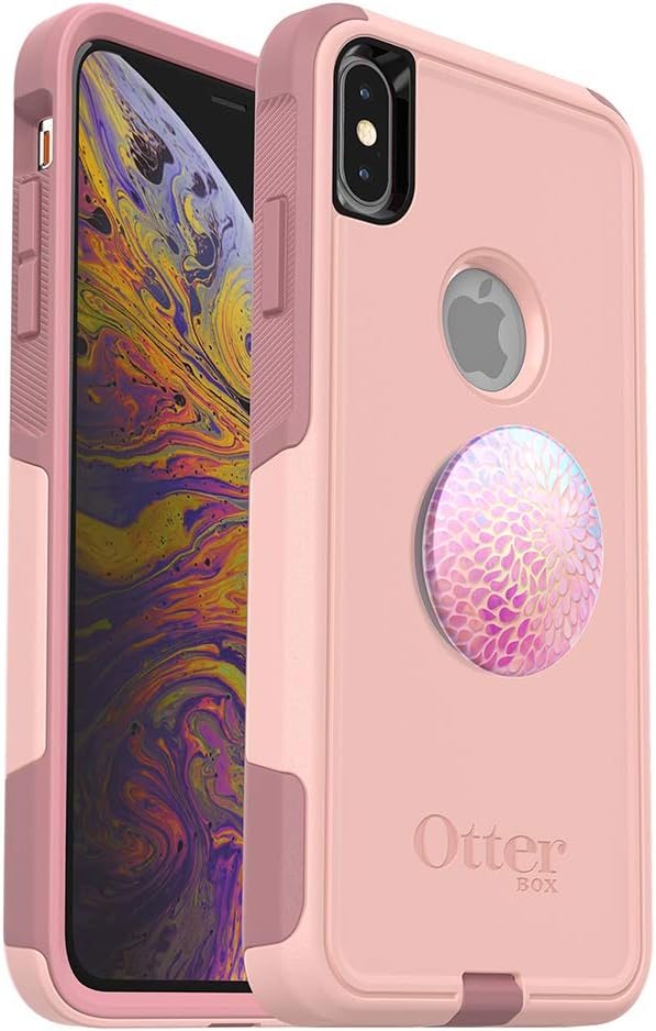 OtterBox Bundle Commuter Series Case for iPhone Xs Max – (Ballet Way) + PopSockets PopGrip – (Petal Power)