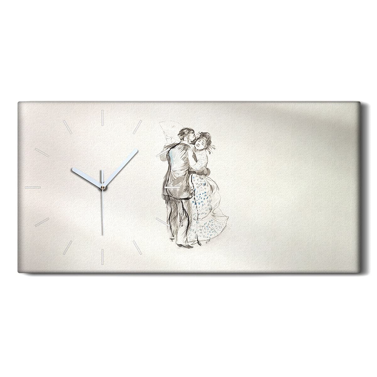Horloge sur toile art moderne salon image decoration murale 60x30cm silencieuse