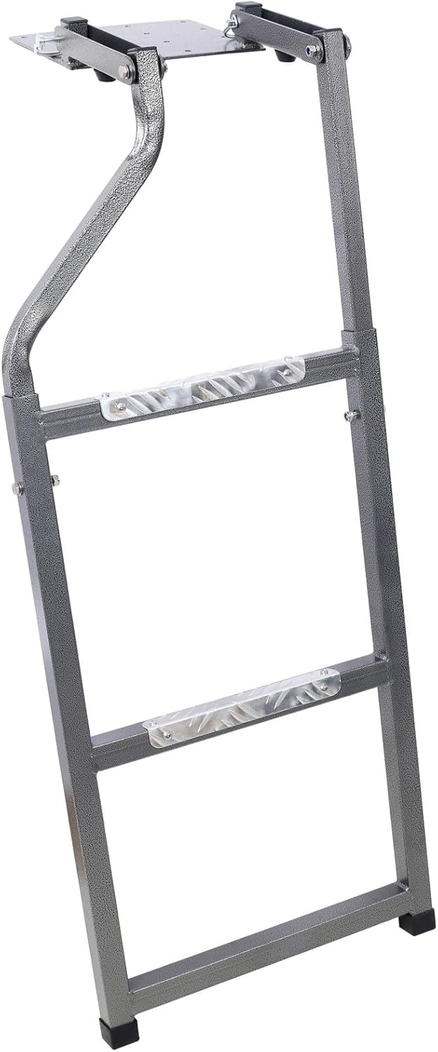 Donext Tailgate Ladder 44.5 Inch, Aluminum Folding Truck Bed Ladder with Anti-Slip Steps & Rubber Feet for Pickup Truck Access(Black)