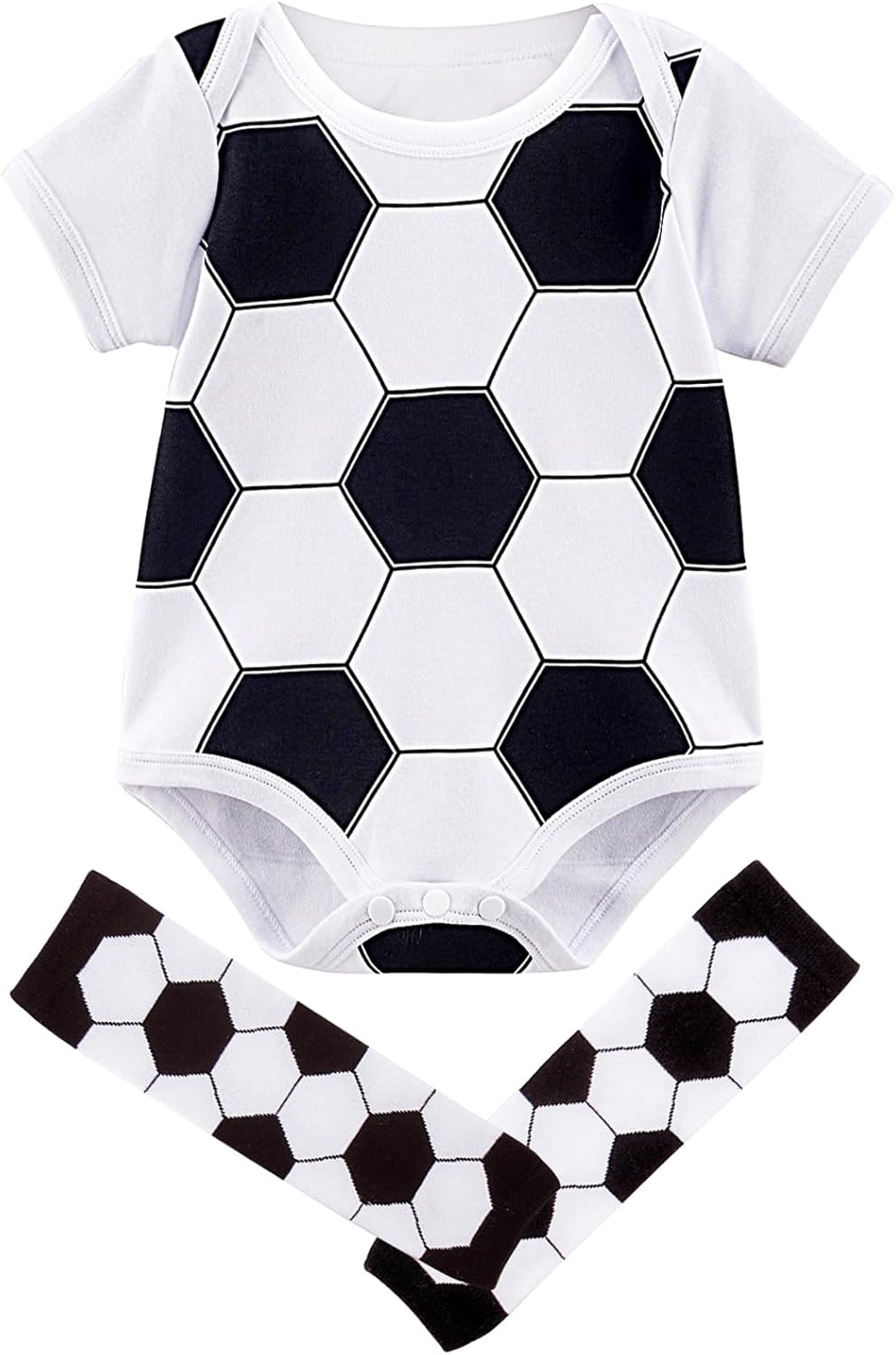 COSLAND Baby Boys' Cotton Sport Casual Bodysuit, Infant Short Sleeves Pattern Outfits, 0-18 Months