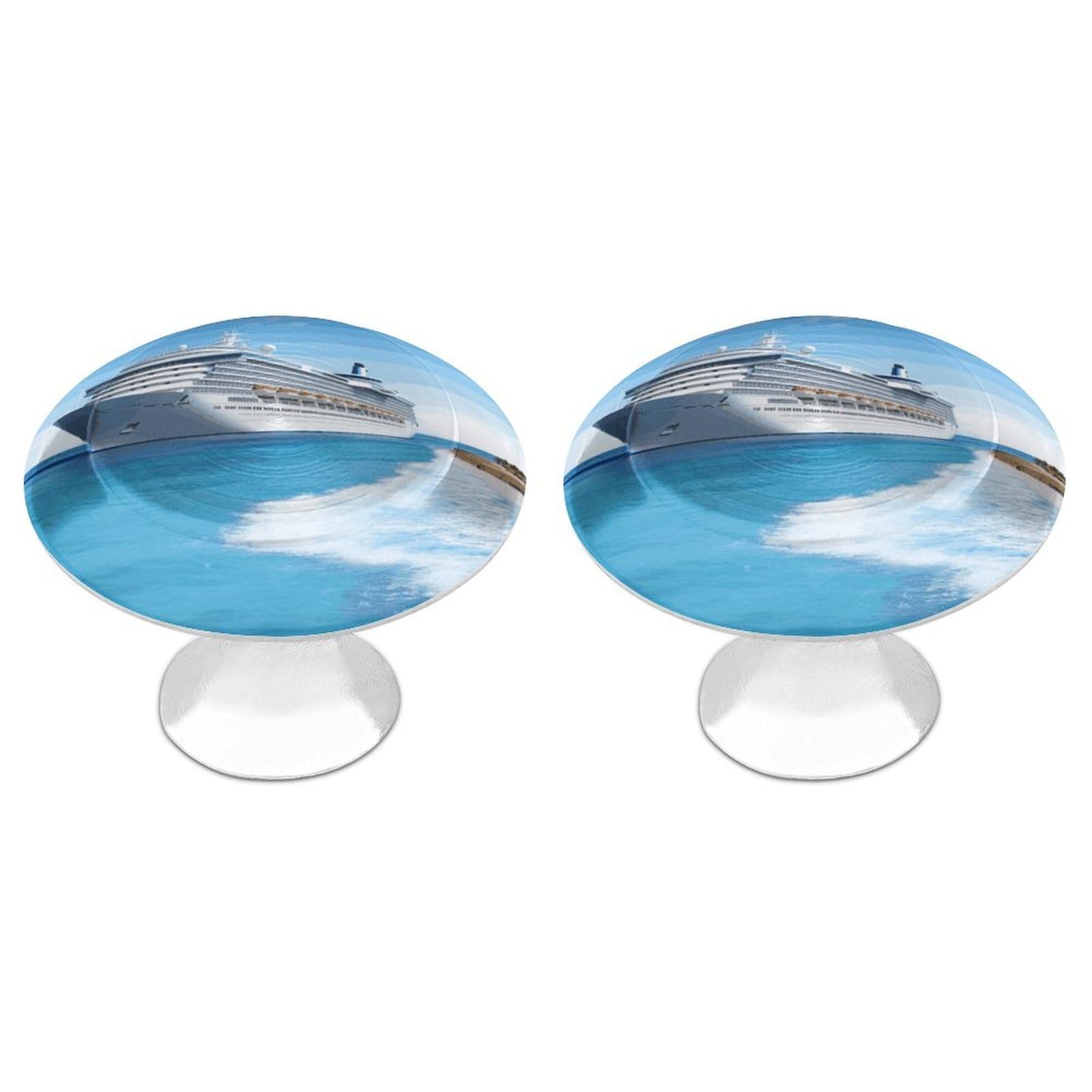 MUSM Seaside Cruise Ship Cabinet Knobs Aluminum Alloy Drawer Handles Kitchen Drawer Pulls Round Door Knob with Screw Simple Cabinet Hardware for Dresser Furniture Bathroom 2Pack