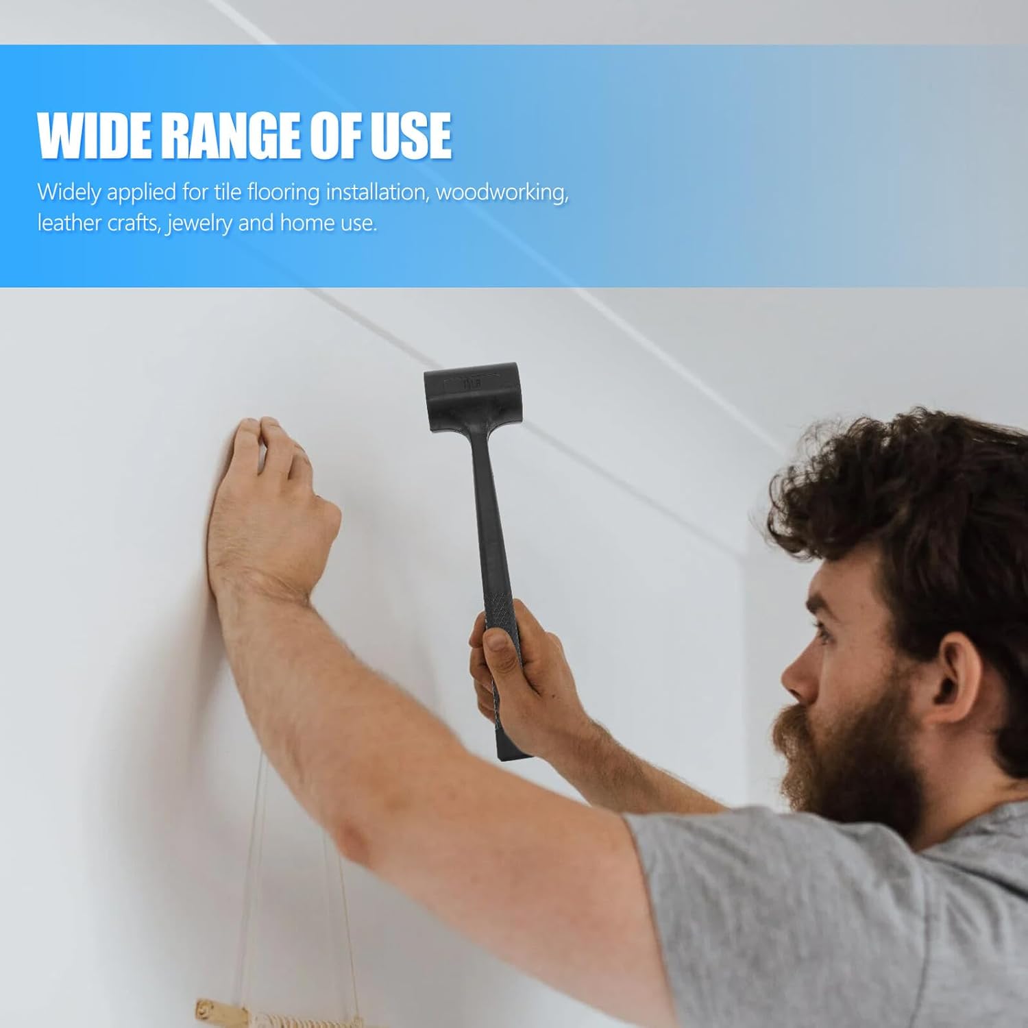 Uonlytech 2 Pcs Rubber Mallet Flooring Installation Hammers with Non-slip Ergonomic Handles Shock-resistant and Wear-resistant Tile and Woodworking Mallets for Construction and Automotive