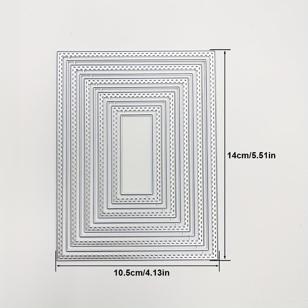 Lapoo Flowers Metal Cutting Die for Scrapbooking - Durable, Cut Stencils for DIY Scrapbook Photo Album Decorative Paper Card, Card Making Supplies (Multiple Dotted Rectangle Boxes 5.5 x 3.9 in) image 2