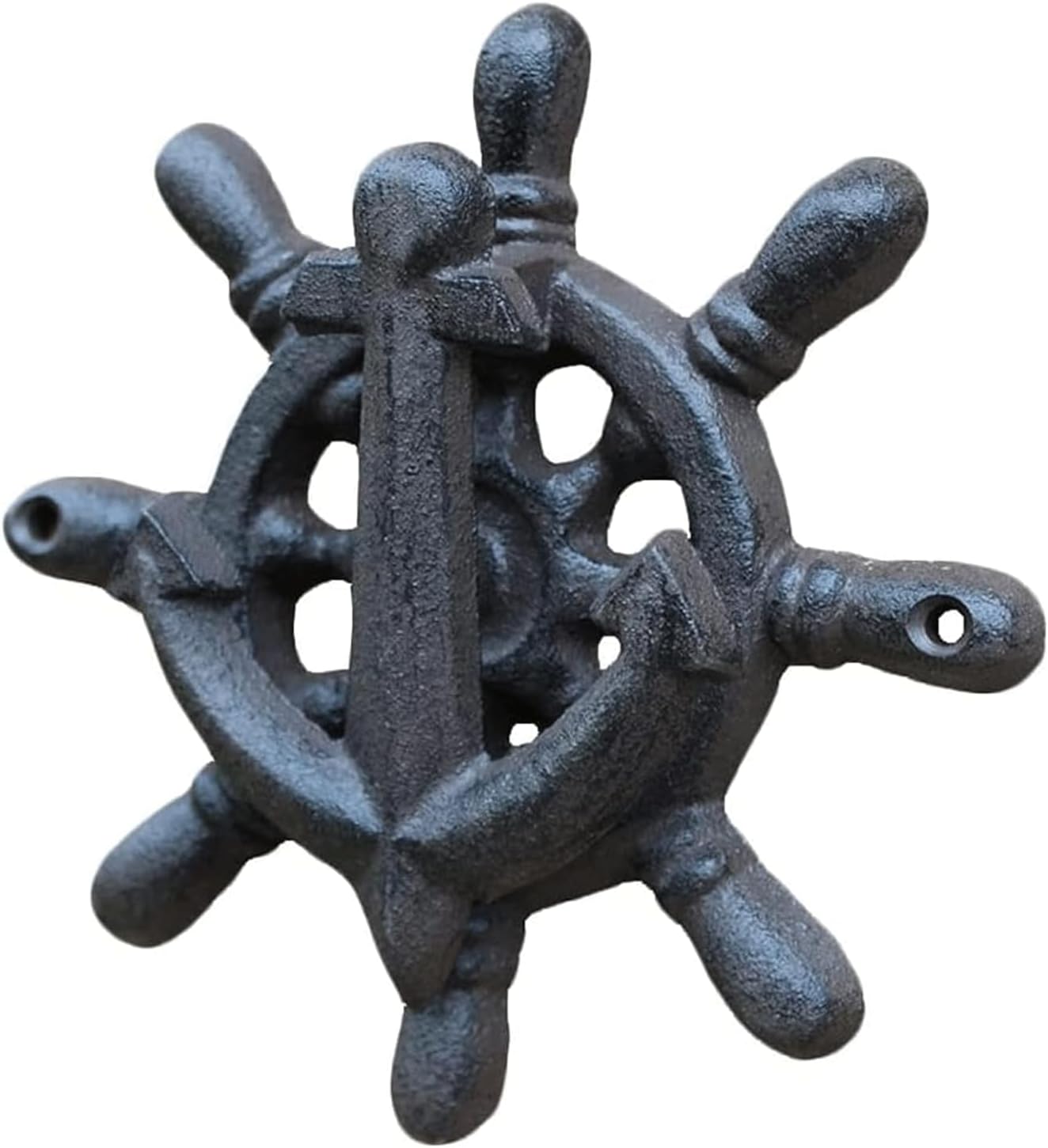 Door Knocker Cast Iron Door Knocker Vintage Classic Rudder Door Knock Front Door Antique Door Handle Home Wall Door Ring Knocker Decoration Unique