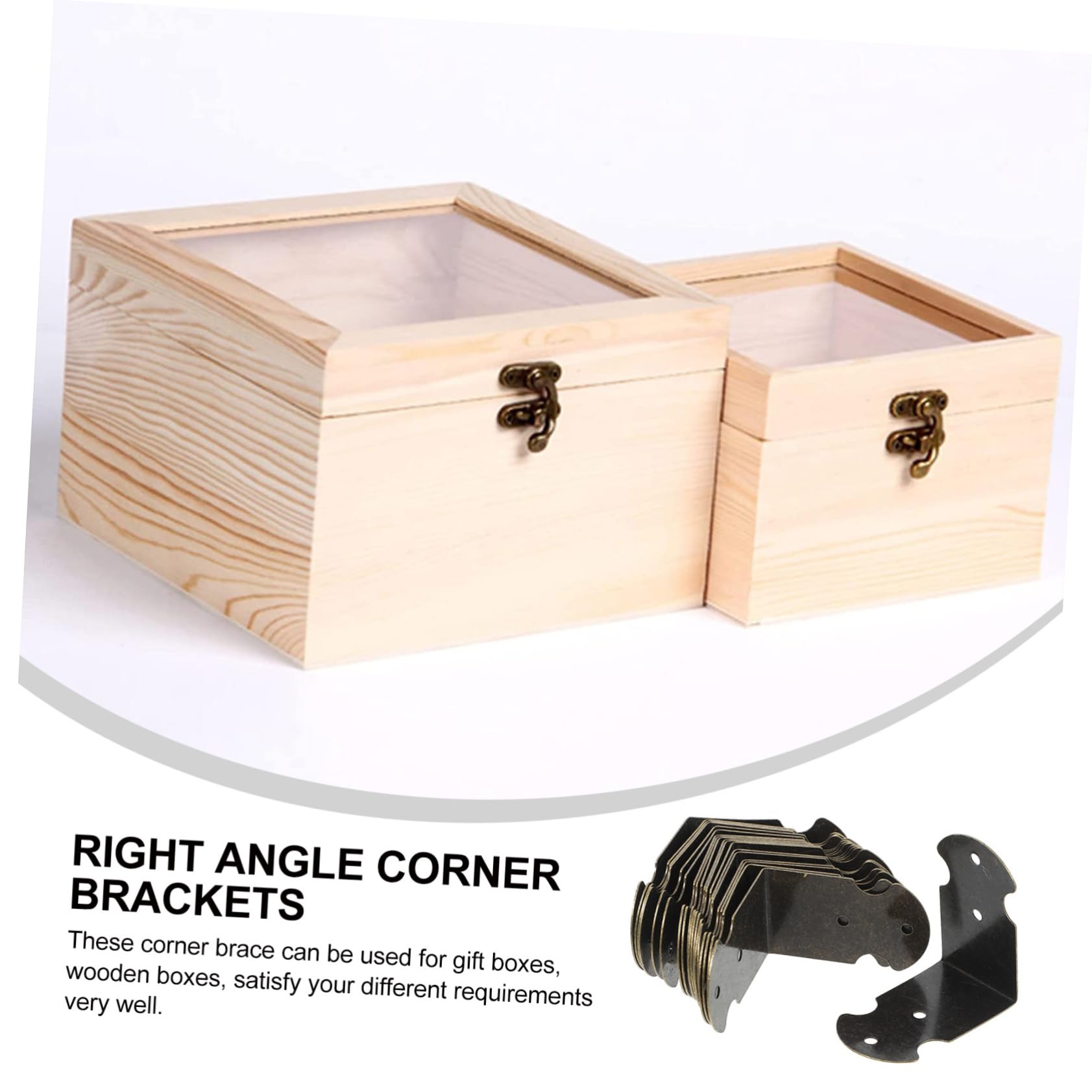KICHOUSE Sturdy Vintage Style Metal Corner Brackets Right Angle for Wooden Boxes Boxes Furniture