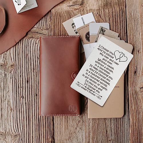 WINOESHE Greeting Card for Husband Wallet Card Gift for Husband Men Boyfriend Women Happy Anniversary Card Gifts for Men Romantic Engraved Wallet Card for Husband Men Boyfriend Women,LOVEHuak14