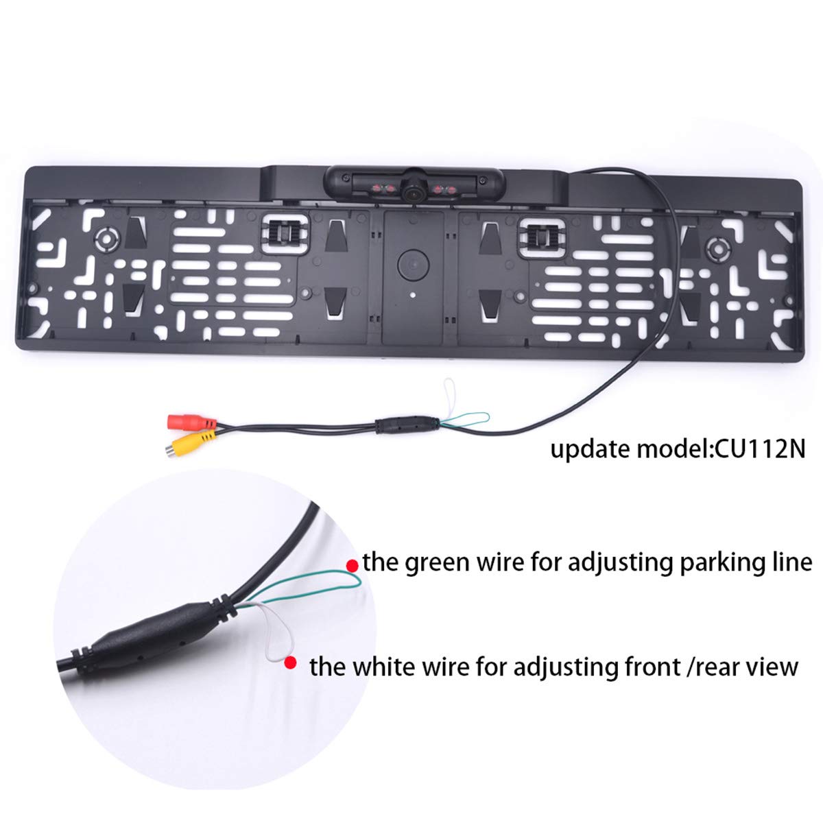 Wireless Night Vision IR Rear View camera EU License Plate Frame Car Reverse Camera waterproof Back Up Camera for monitor - Image 3