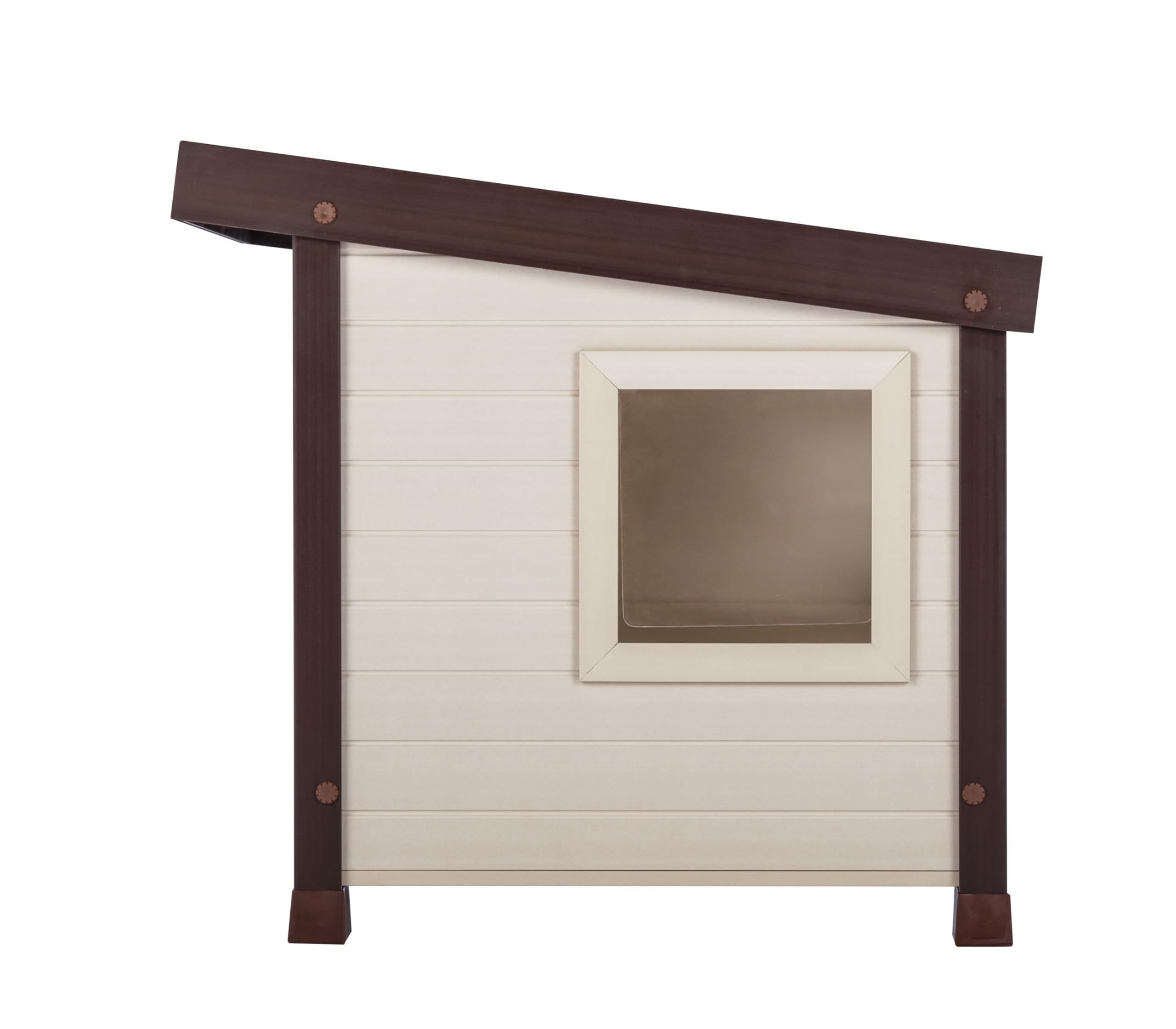 New Age Pet® ECOFLEX® Albany, Casetta per Esterni per Diversi Gatti Selvatici, Facile e Veloce da Montare, con 2 sportelli in Vinile, Resistente all'umidità e agli odori