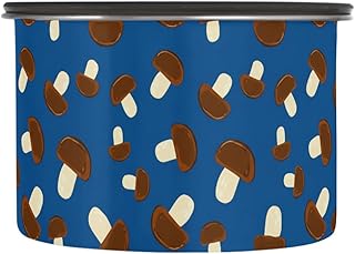 Porcini Mushrooms Coffee Canister 17 Oz Stainless Steel Food Storage Container for Coffee Beans, Tea, Airtight Vacuum Seal Coffee Jar