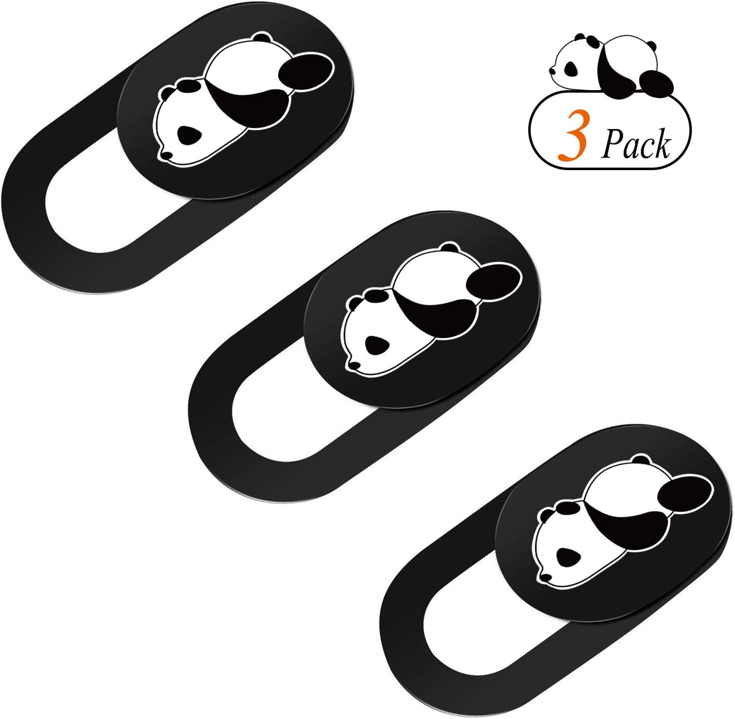 Webcam Cover Slide Ultra Thin - Cute Panda Web Camera Cover fits Laptop,Tablet,Computer, Smartphone, Protect Your Privacy and Security,Strong Adhesive