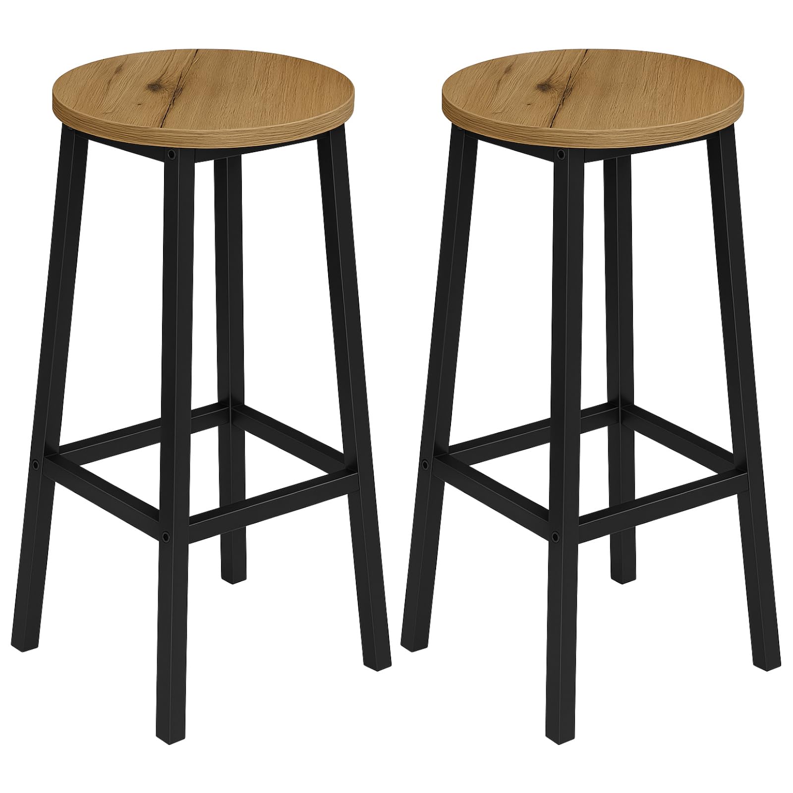 Tabouret de bar robuste en bois sélectionné avec une structure stable d'esprit industriel