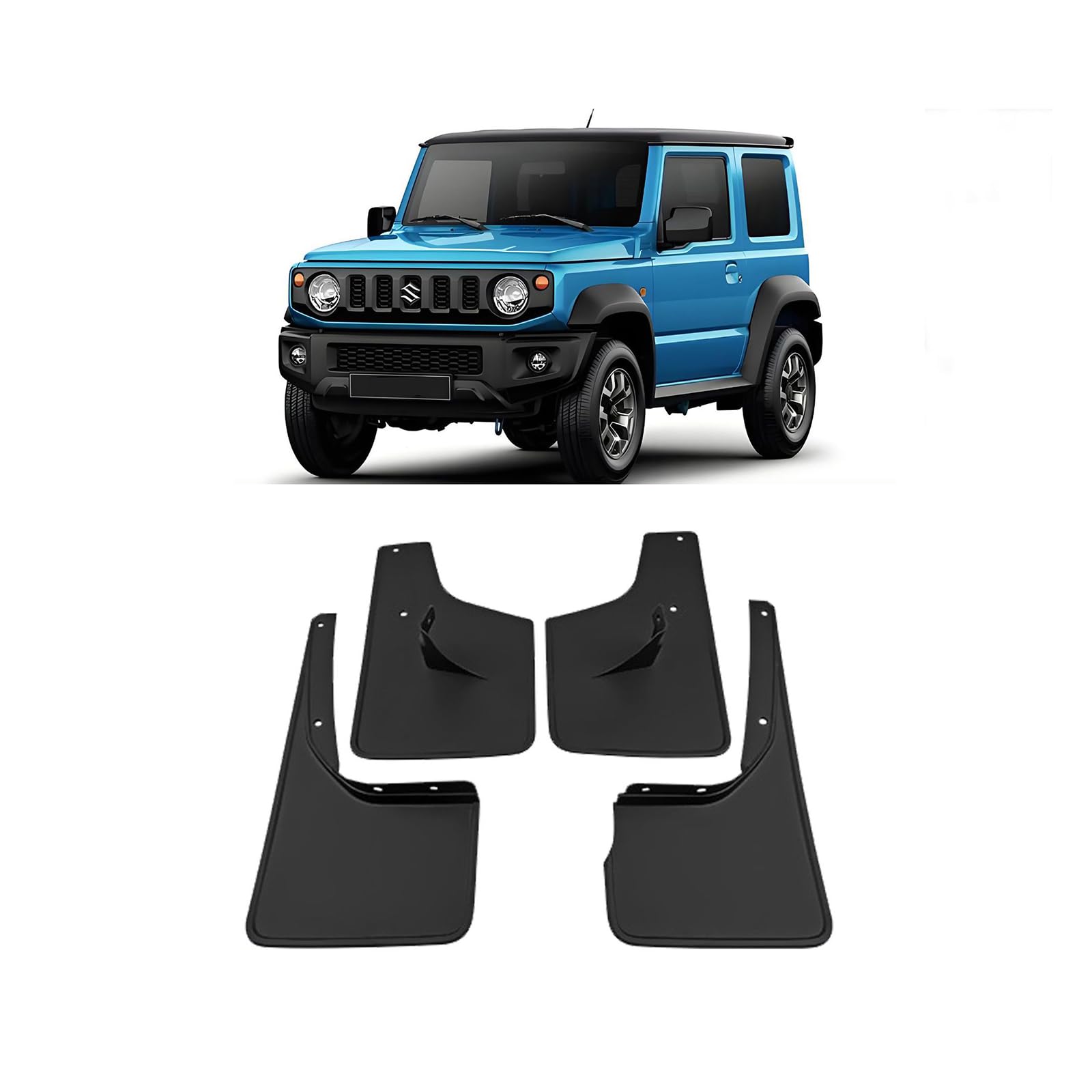 YLOXFW Car Mud Flaps Mudguard Fender for Suzuki Jimny 2005-2024 Front and Rear Mudflaps Splash Guards Heavy Duty Fender Flares 4-PC Auto Accessories,Send 1 Car Wash Towel,2019~2024